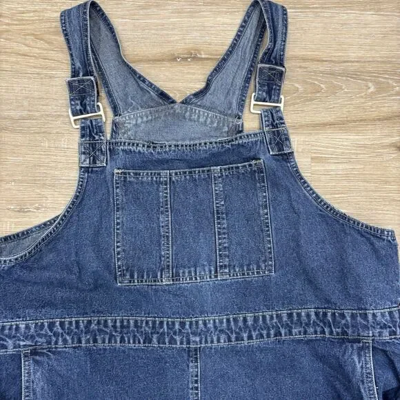 Denim Cargo Dress Womens Size 2X Y2K 00s Midi J.L.N.Y. Vintage Side Slits Maxi - Picture 5 of 10